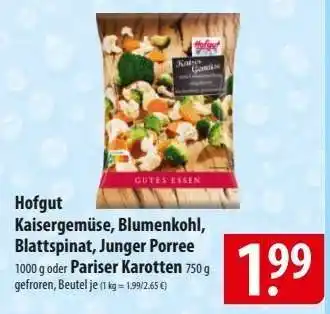 Famila Nord Ost Hofgut Kaisergemüse, Blumenkohl, Blattspinat, Junger Porree Angebot