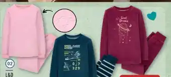 Aldi Nord L & D Kinder Velours-Pyjama Angebot