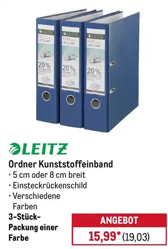 METRO LEITZ Ordner Kunststoffeinband Angebot