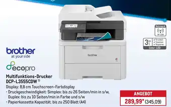 METRO brother Multifunktions-Drucker DCP-L3555CDW Angebot