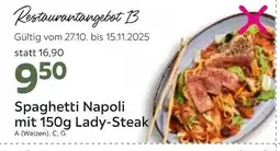 Mömax Spaghetti napoli mit 150g lady-steak Angebot