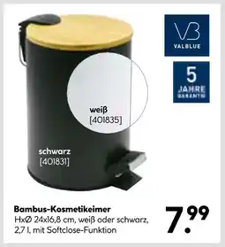 Hellweg Valblue bambus-kosmetikeimer weiß Angebot