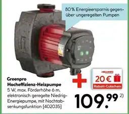 Hellweg Greenpro hocheffizienz-heizpumpe Angebot