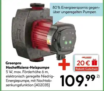 Hellweg Greenpro hocheffizienz-heizpumpe Angebot