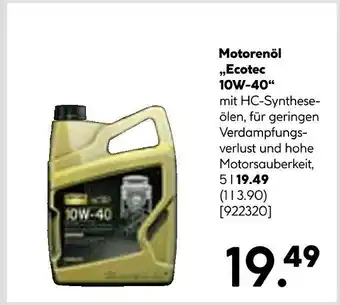 Hellweg Motorenöl „ecotec 10w–40“ Angebot