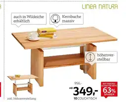 XXXLutz Linea natura couchtisch kernbuche massiv geölt Angebot