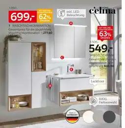 XXXLutz C'elma waschtischunterschrank, waschtisch, siphonabdeckung und raumsparsiphon Angebot