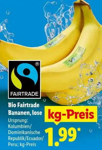 Lidl Fairtrade bio fairtrade bananen Angebot