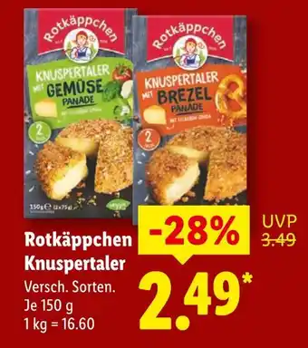 Lidl Rotkäppchen knuspertaler mit gemüse panade Angebot