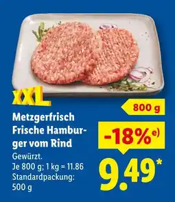 Lidl Metzgerfrisch frische hamburger vom rind Angebot