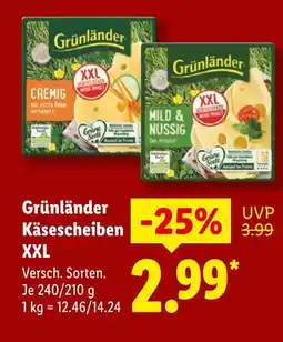 Lidl Grünländer käsescheiben xxl cremig Angebot