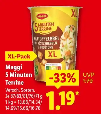 Lidl Maggi 5 minuten terrine xl kartoffelbrei mit röstzwiebeln & croutons Angebot