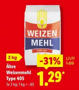 Lidl Ähre weizenmehl type 405 Angebot