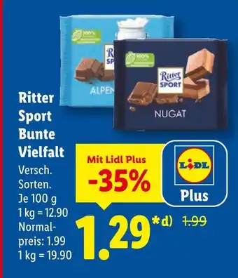 Lidl Ritter sport alpenmilch Angebot
