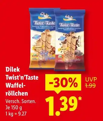 Lidl Dilek twist’n’taste waffelröllchen Angebot