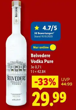 Lidl Belvedere belvedere vodka pure Angebot
