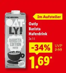 Lidl Oatly barista haferdrink Angebot