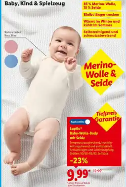 Lidl Lupilu baby-wolle-body mit seide Angebot