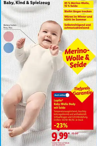 Lidl Lupilu baby-wolle-body mit seide Angebot