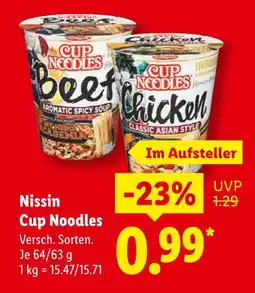 Lidl Nissin cup noodles beef Angebot
