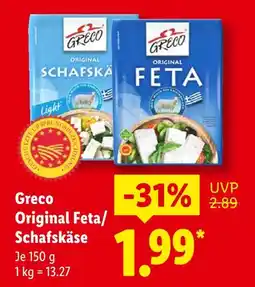 Lidl Greco original feta Angebot