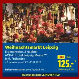 Lidl Aovo touristik ag weihnachtsmarkt leipzig Angebot