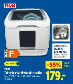 Lidl Pkm table-top-mini-geschirrspüler Angebot