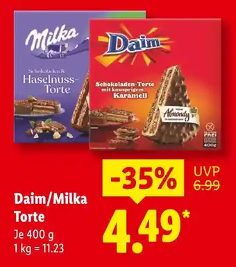 Lidl Milka schokoladen & haselnuss-torte Angebot