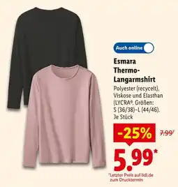 Lidl Esmara thermo-langarmshirt Angebot