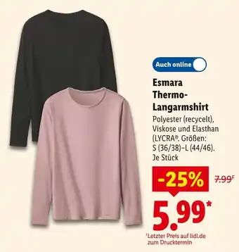 Lidl Esmara thermo-langarmshirt Angebot