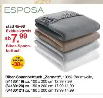 Möbelzentrum Pforzheim Esposa biber-spannbetttuch „zermatt“ Angebot