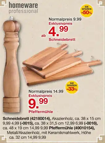 Möbelzentrum Pforzheim Homeware schneidebrett ca. 38 x 15 cm Angebot