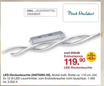 Möbelzentrum Pforzheim Paul neuhaus led-deckenleuchte Angebot