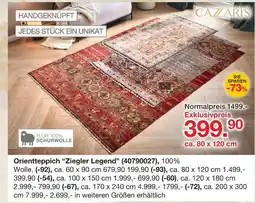 Möbelzentrum Pforzheim Cazaris orientteppich ziegler legend ca. 60 x 90 cm Angebot
