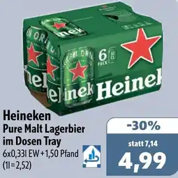 Aktiv Irma Heineken Pure Malt Lagerbier im Dosen Tray Angebot