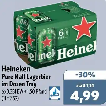 Aktiv Irma Heineken Pure Malt Lagerbier im Dosen Tray Angebot