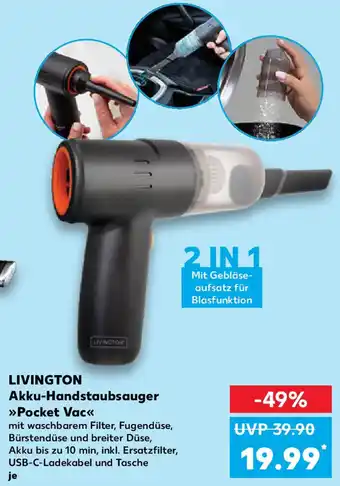 Kaufland LIVINGTON Akku-Handstaubsauger Pocket Vac Angebot