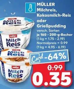 Kaufland MÜLLER Milchreis, Kokosmilch-Reis oder Grießpudding Angebot