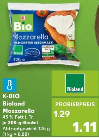 Kaufland K-BIO Bioland Mozzarella Angebot