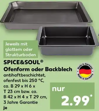 Kaufland SPICE&SOUL Ofenform oder Backblech Angebot