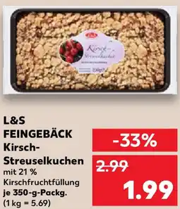 Kaufland L&S FEINGEBÄCK Kirsch Streuselkuchen Angebot