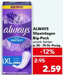 Kaufland ALWAYS Slipeinlagen Big-Pack Angebot