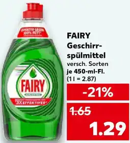 Kaufland FAIRY Geschirrspülmittel Angebot