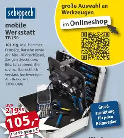 Sonderpreis Baumarkt scheppach mobile Werkstatt TB150 Angebot