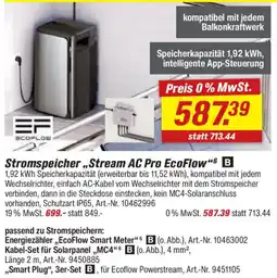 toom Baumarkt Stromspeicher ,,Stream AC Pro EcoFlow" Angebot