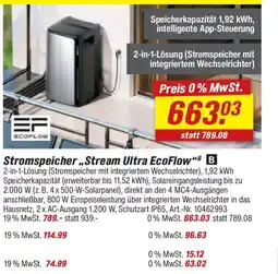 toom Baumarkt Stromspeicher,,Stream Ultra EcoFlow" Angebot