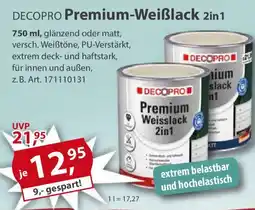 Sonderpreis Baumarkt DECOPRO Premium-Weißlack 2in1 Angebot