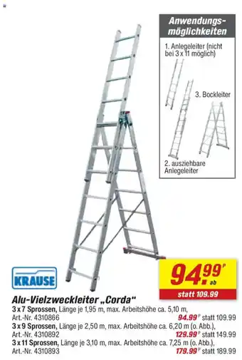 toom Baumarkt KRAUSE Alu-Vielzweckleiter ,,Corda" Angebot