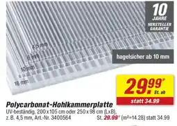 toom Baumarkt Polycarbonat-Hohlkammerplatte Angebot