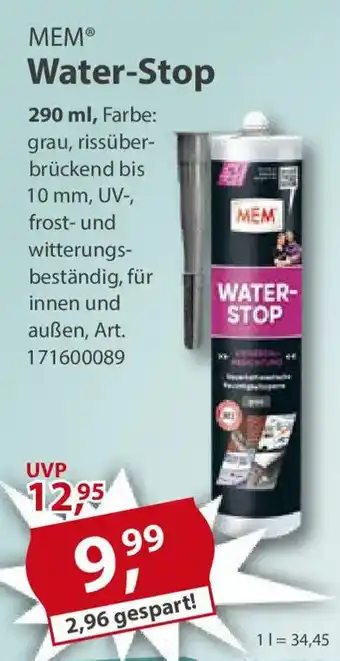 Sonderpreis Baumarkt MEM Water-Stop Angebot